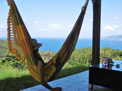 2-room garden apartment with view of the Caribbean Sea