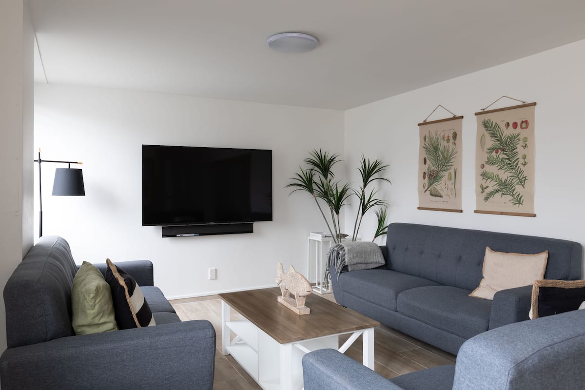 2 Bedroom Apartment (9D) | Living area | 60-inch Smart TV with digital channels, TV, Netflix