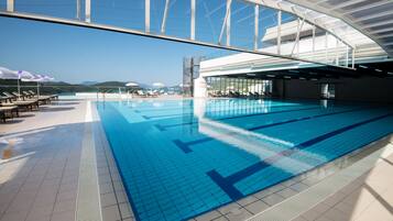 Indoor pool, seasonal outdoor pool