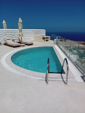Executive Villa, 1 Bedroom, Private Pool, Sea View | Terrace/patio