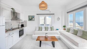 Luxury Villa, 1 Bedroom, Private Pool, Sea View | Private kitchen | Full-sized fridge, oven, stovetop, espresso maker