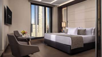 Premium-sengetøj, dundyner, senge med topmadrasser, minibar