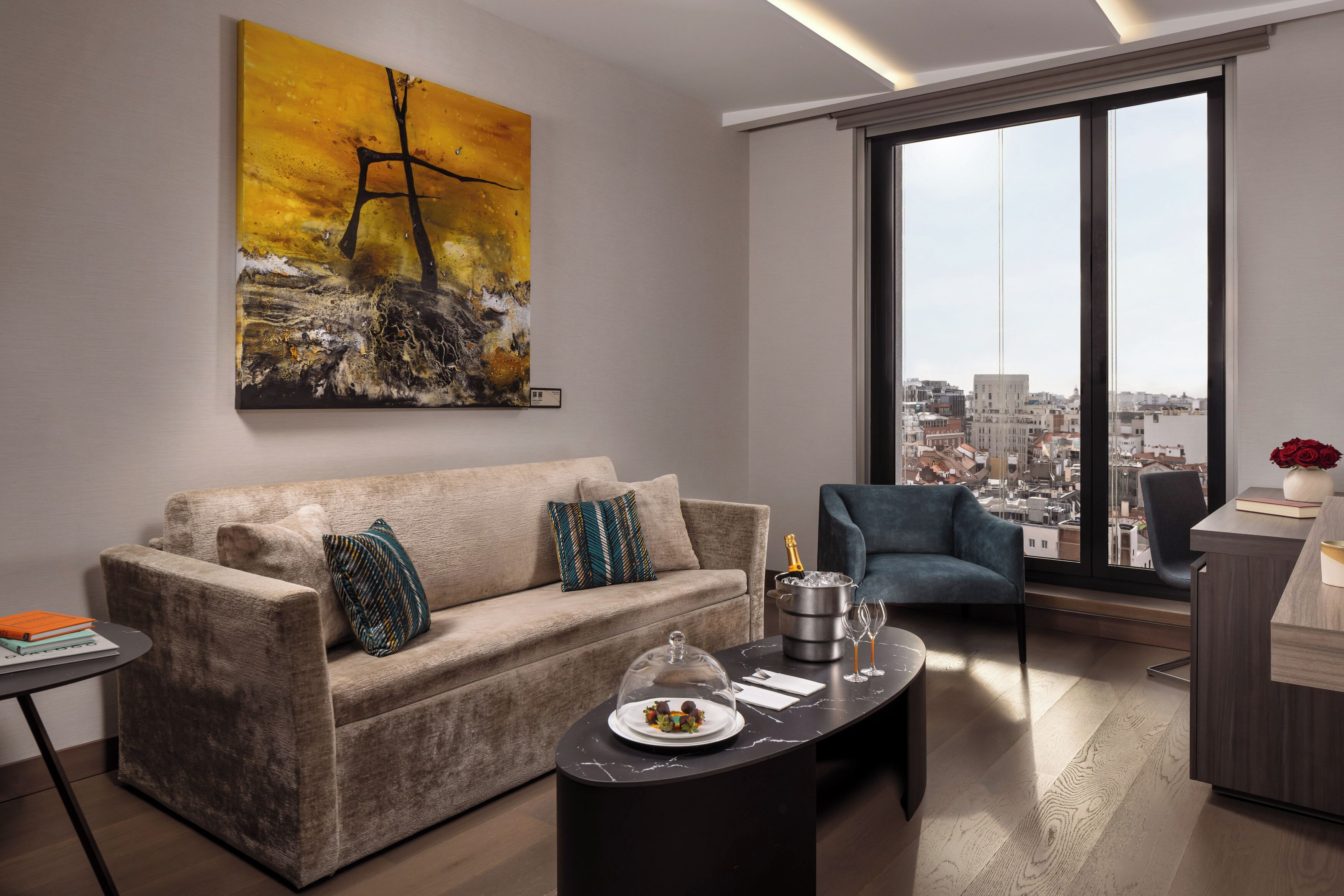 Luxe beddengoed, donsdekens, pillowtop-bedden, een minibar