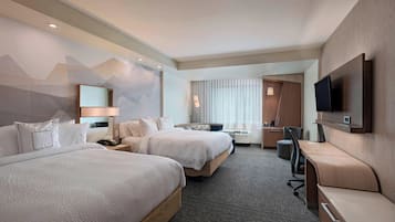 In-room safe, desk, laptop workspace, blackout drapes