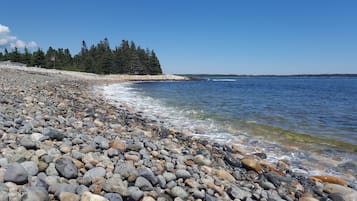 Plage à proximité, chaises longues, serviettes de plage