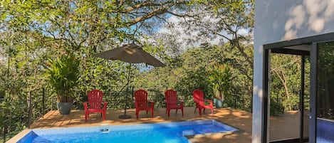 Outdoor pool, pool loungers