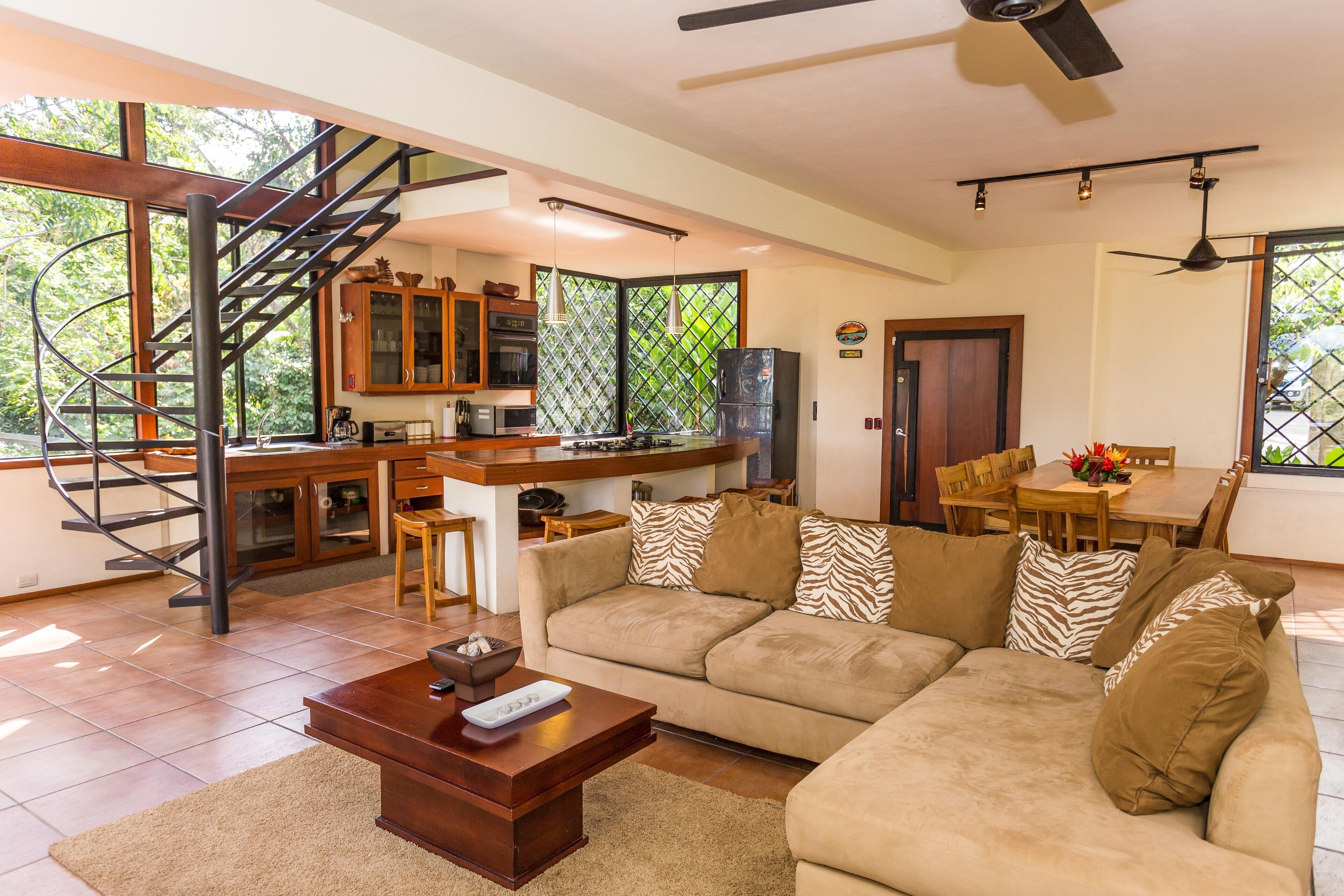 Smart TV, DVD player, books, music library