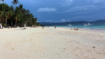 On the beach, scuba diving, snorkeling