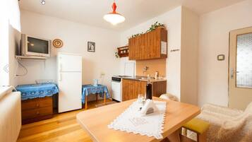 Fridge, microwave, coffee/tea maker
