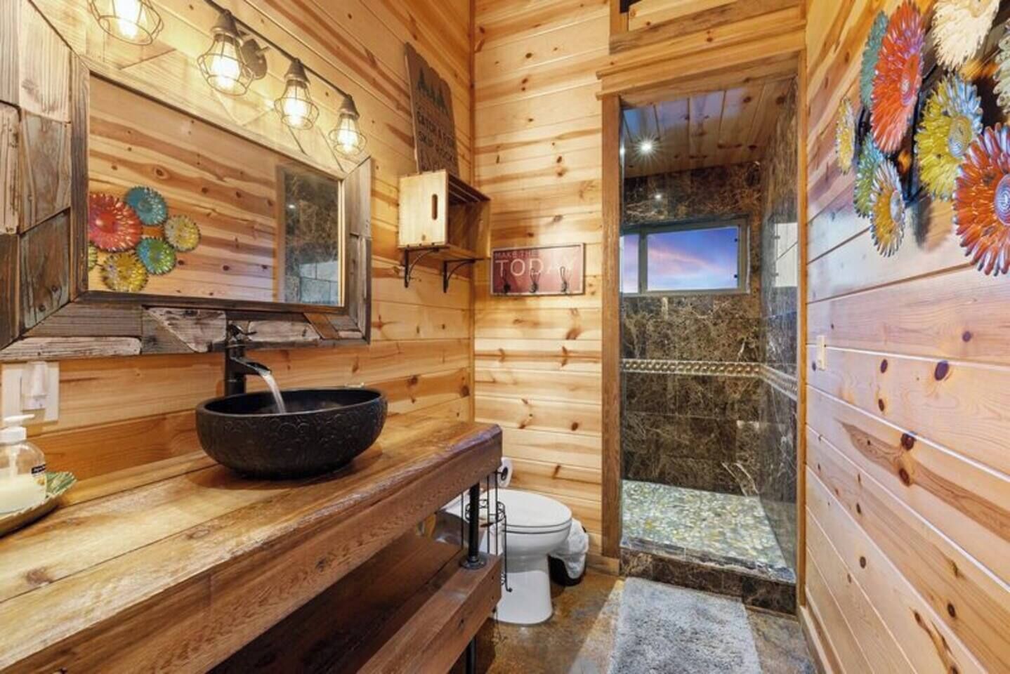 Douche, serviettes fournies