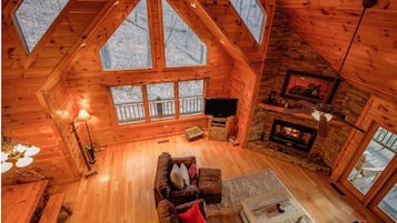 TV, fireplace, video games, DVD player
