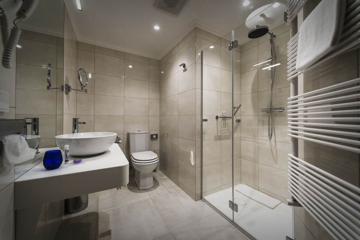 free toiletries, hair dryer, bathrobes, slippers