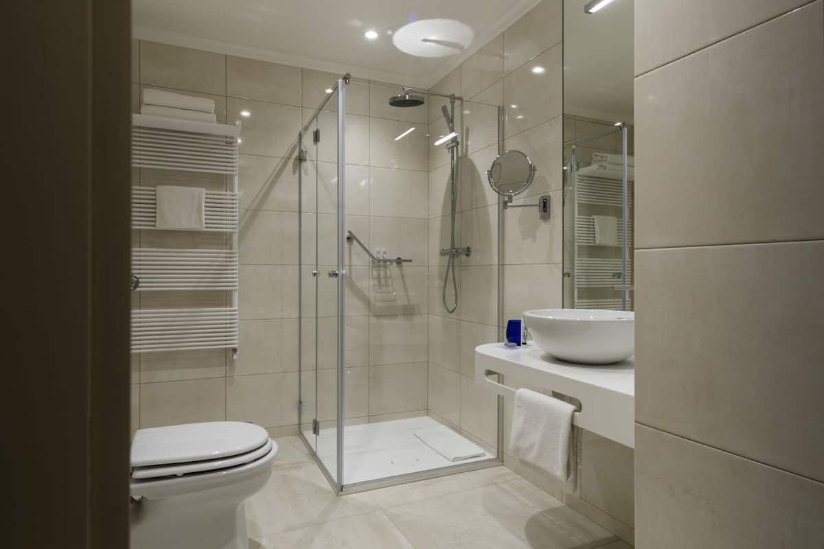 free toiletries, hair dryer, bathrobes, slippers