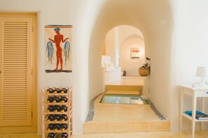 Suite, Garden View | Living area | 2-inch flat-screen TV with digital channels, TV - Flora's House (Santorini)