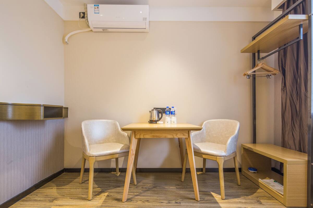 Desk, blackout curtains, free WiFi