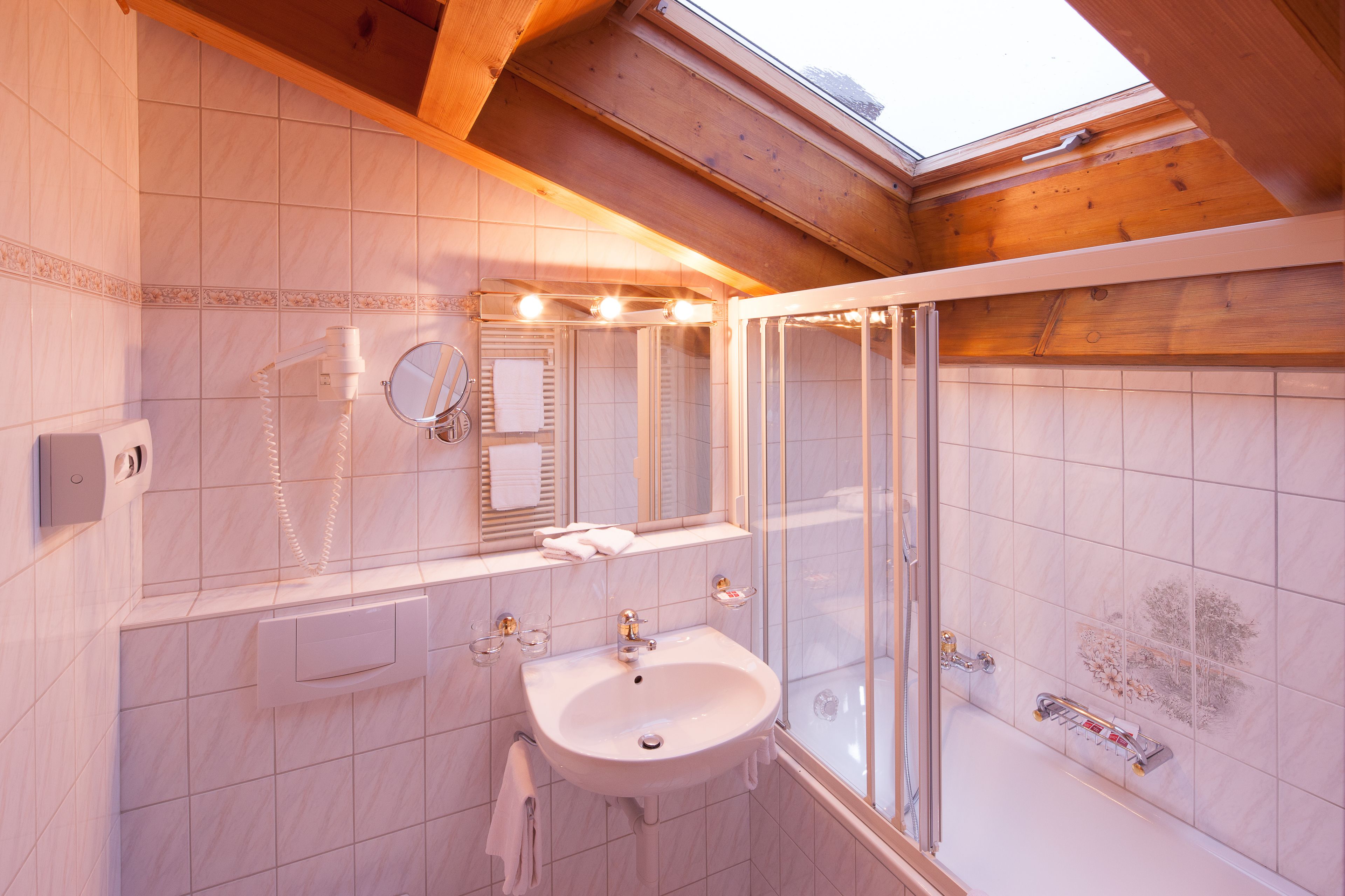 free toiletries, hair dryer, towels