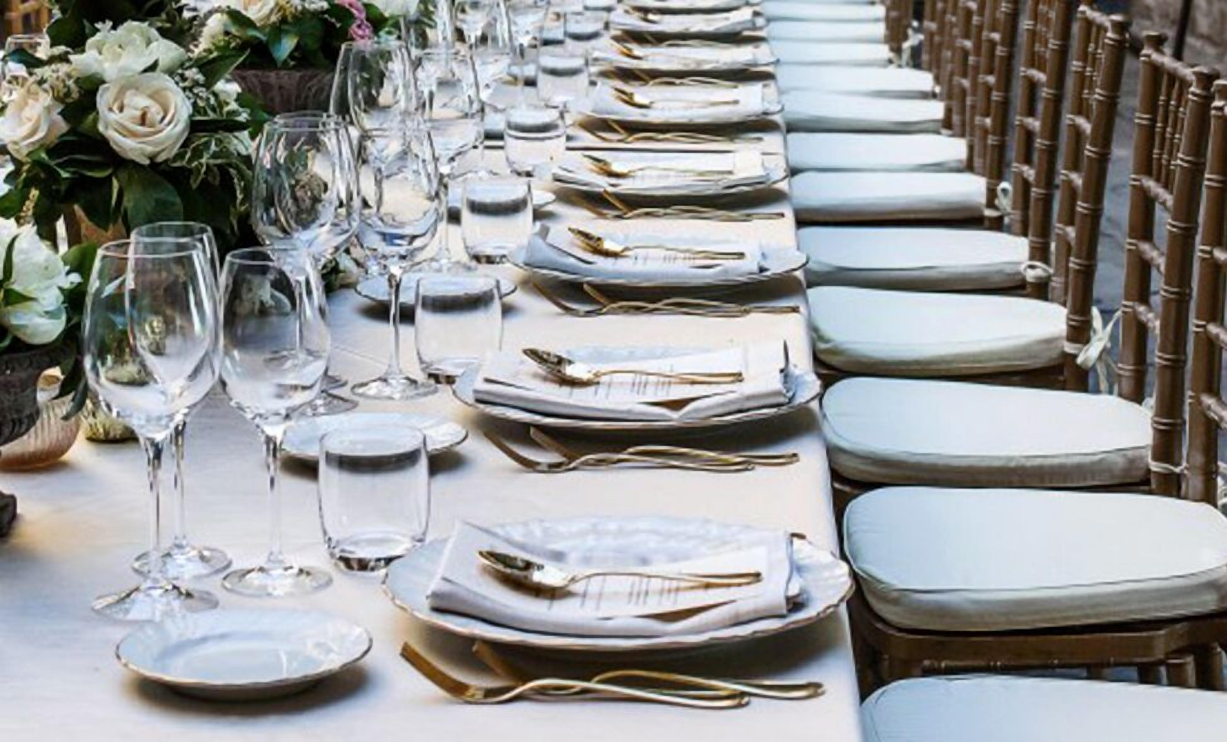 Outdoor banquet area