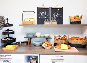 Daily self-serve breakfast for a fee