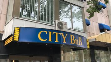 A building with a sign reading "CITY BnB".