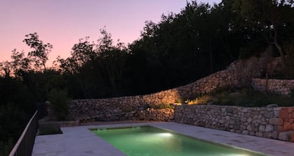 Stylishly renovated stone house with comfort, sea view, pool and grom garden