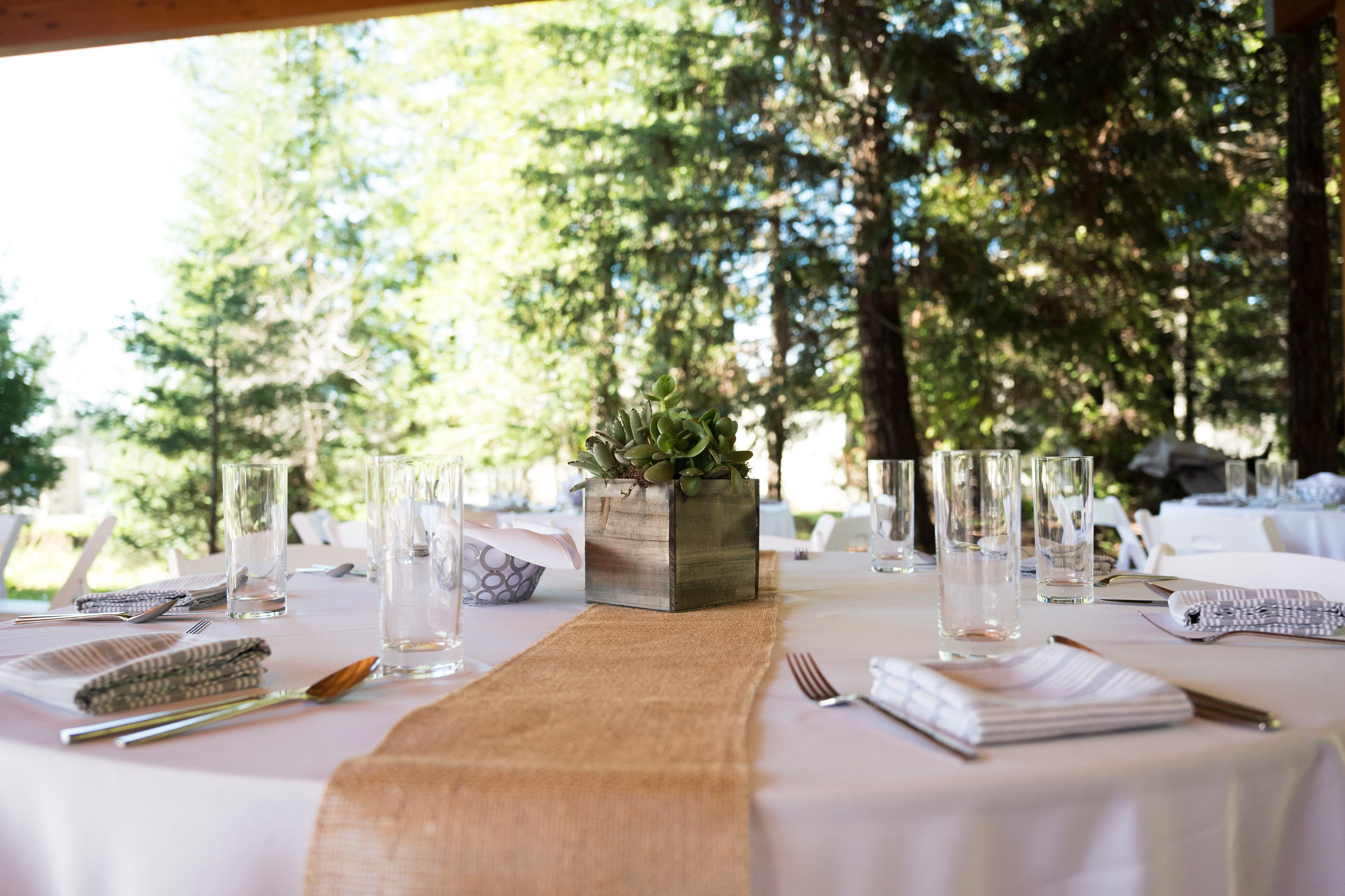 outdoor banquet area