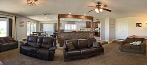 TV, video games, DVD player, table football