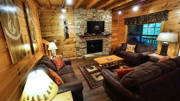 Smart TV, chimenea, videojuegos y reproductor de DVD