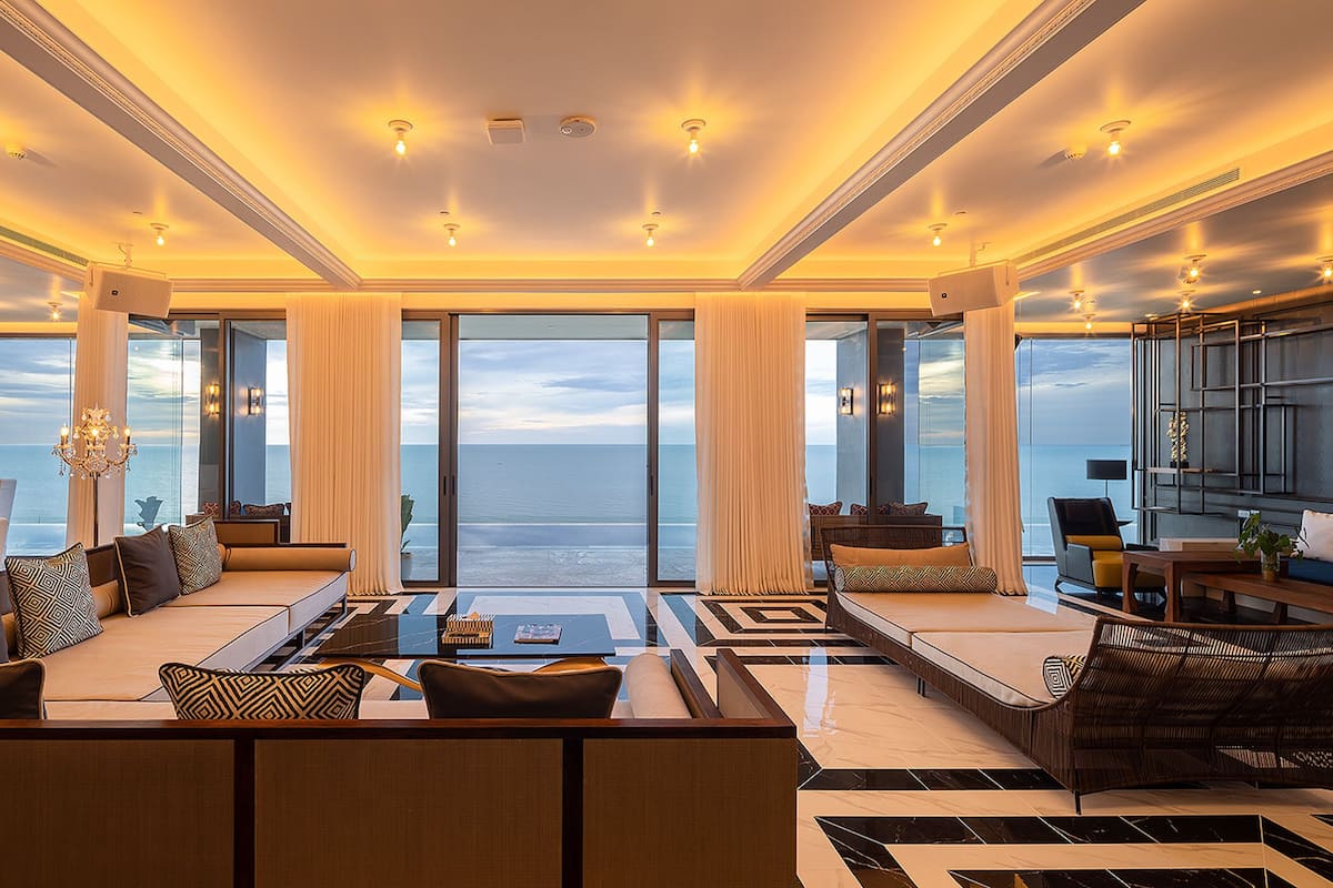 Baba Mama Penthouse Seaview | Living area | 30-inch flat-screen TV with cable channels, TV, iPod dock