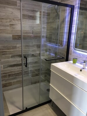 Shower, hair dryer - SPA and BBQ loft completely renovated in 2017 (Narbonne)