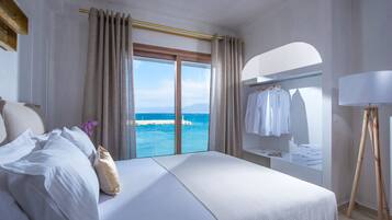 Häämatkahuoneisto | Memory foam -patjalliset sängyt, tallelokero huoneessa, työpöytä