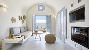 Suite, 1 soverom, spabadekar, sjøutsikt | Oppholdsområde