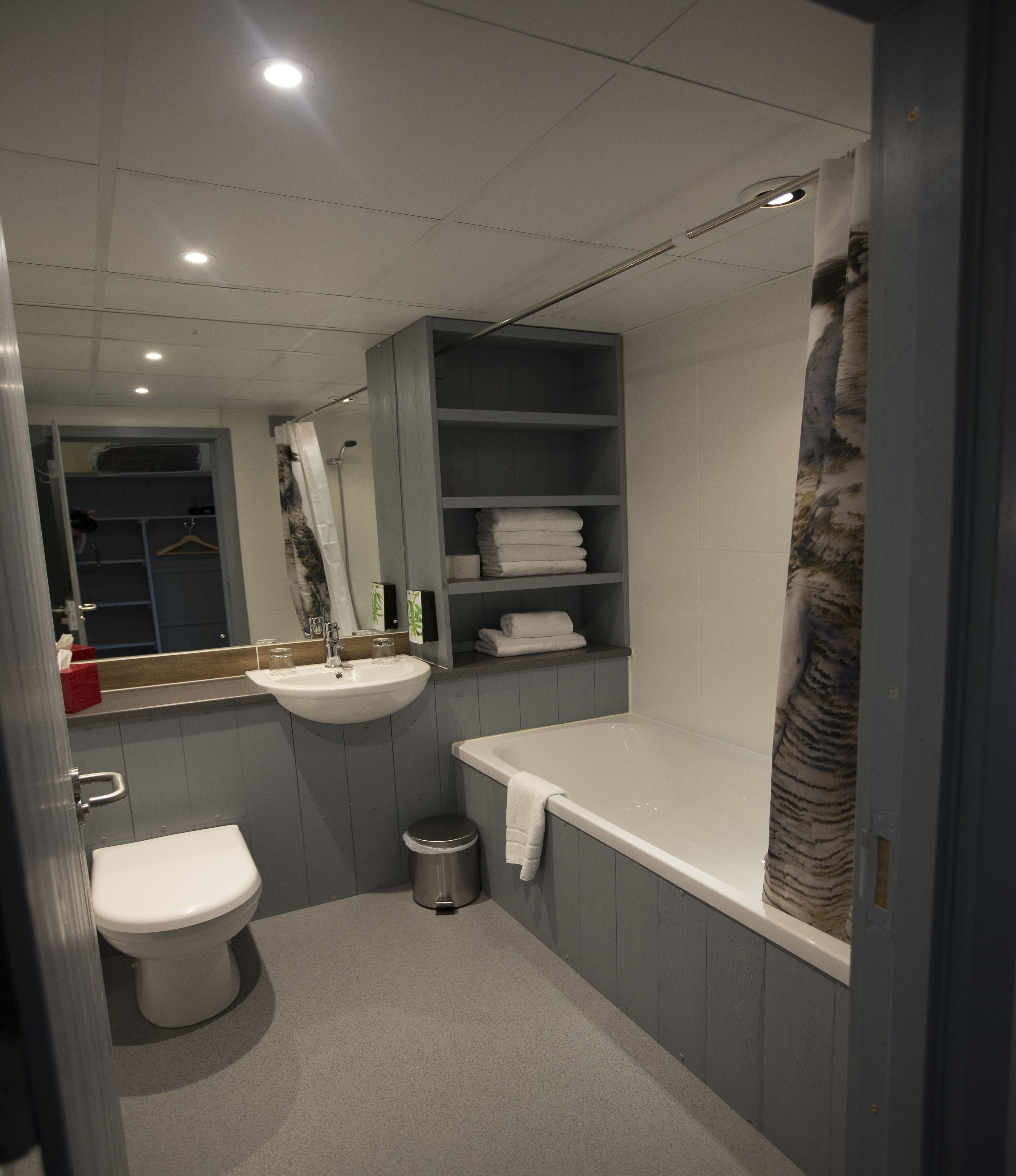 free toiletries, hair dryer, towels