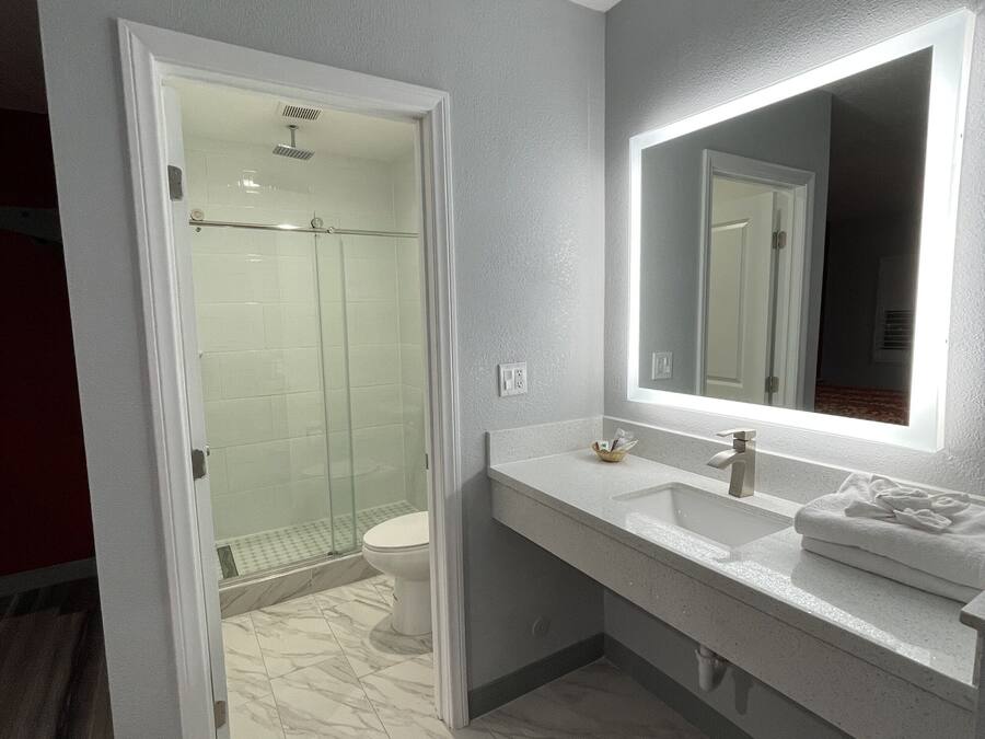 Free toiletries, hair dryer, towels