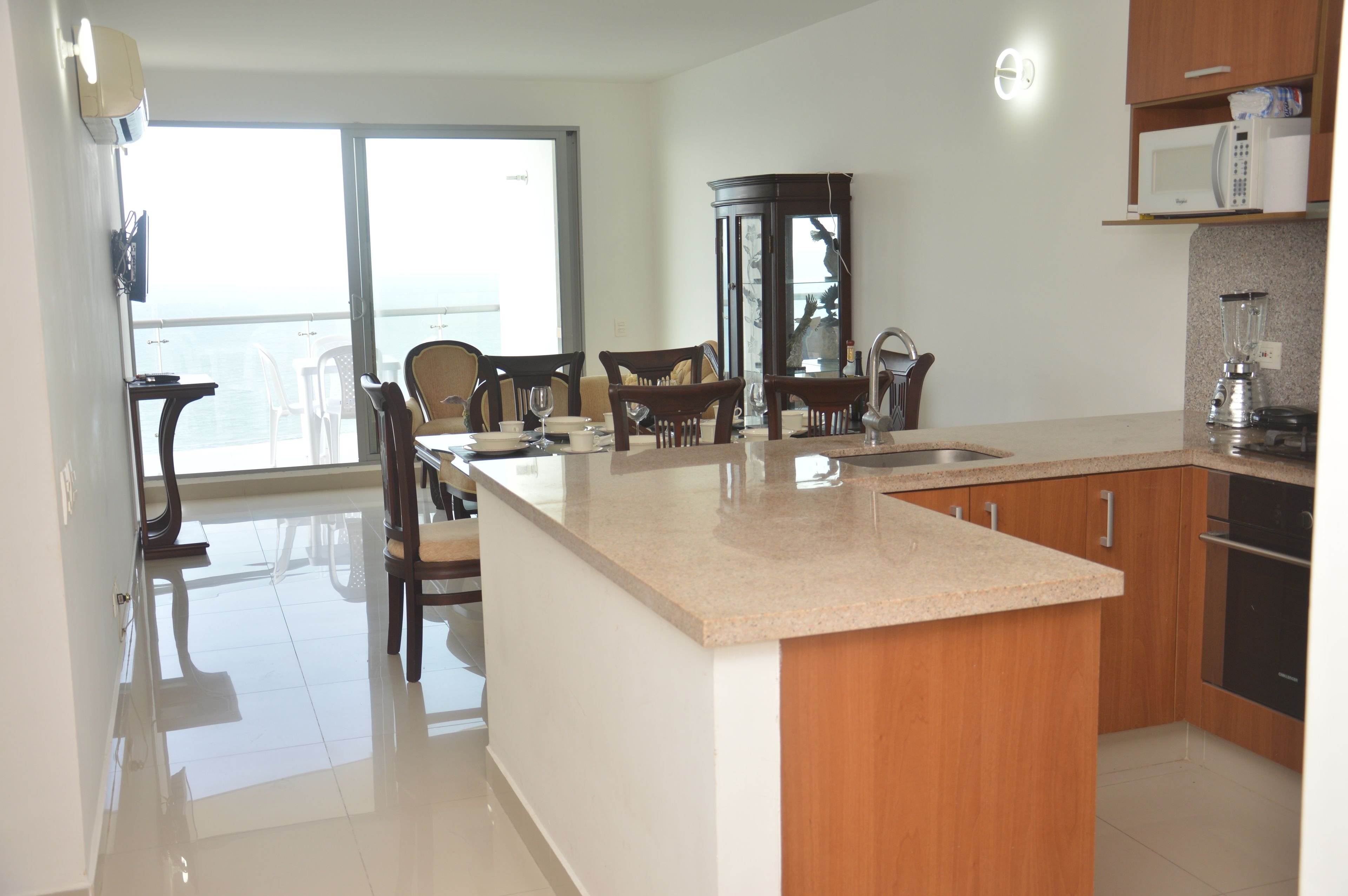 Superior Apartment, 2 Bedrooms, Ocean View | Private kitchen | Full-sized fridge, microwave, oven, stovetop