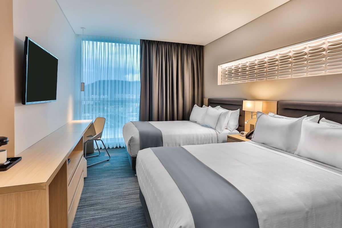 In-room safe, desk, laptop workspace, blackout drapes