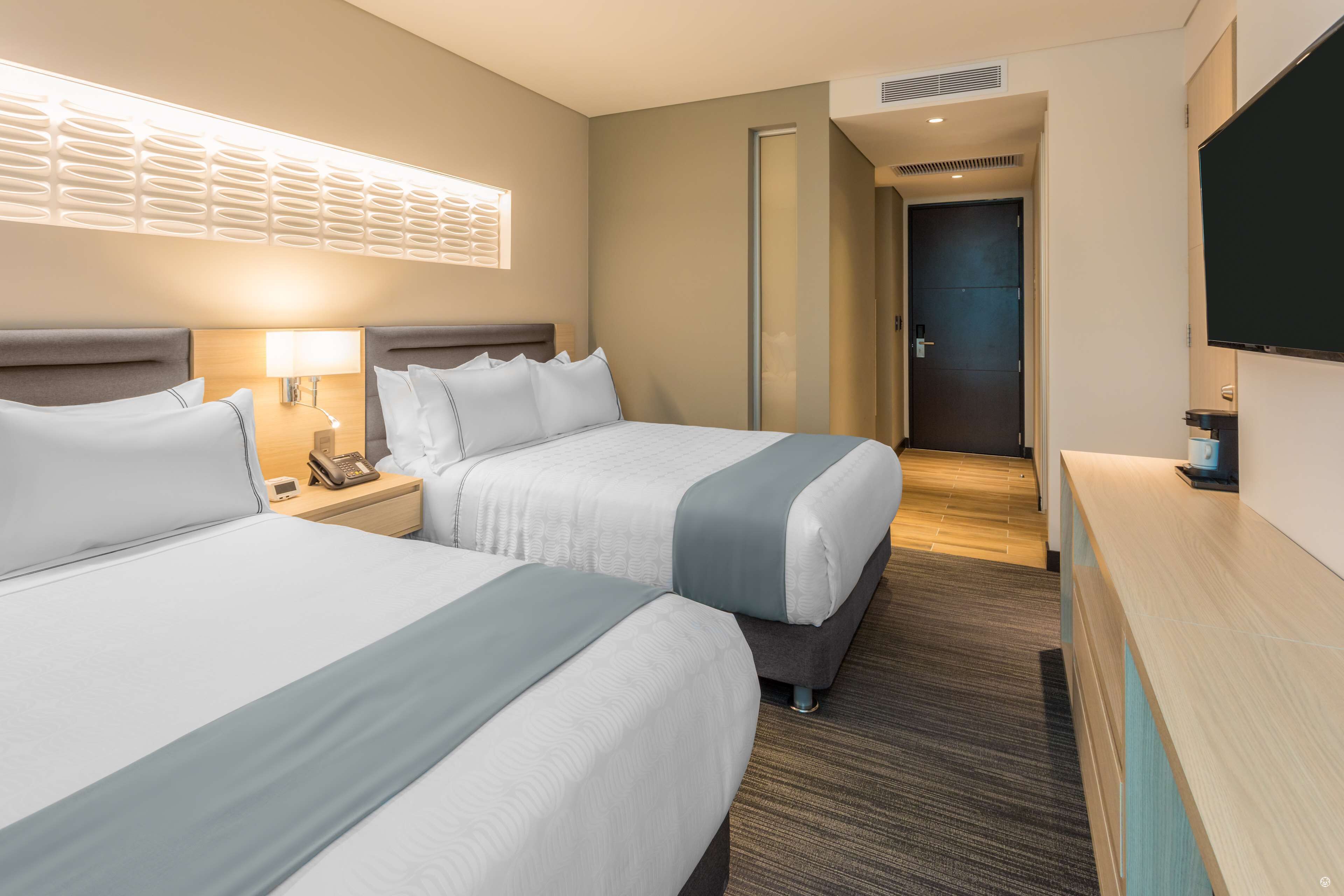 standard room, 2 queen beds | 1 bedroom, in-room safe, desk, laptop workspace