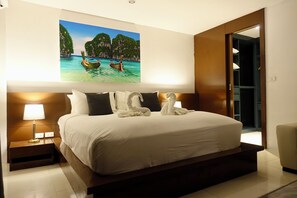 グランド ルーム ダブルベッド 1 台 シービュー | ミニバー、セーフティボックス (室内)、デスク、ノートパソコン用作業スペース