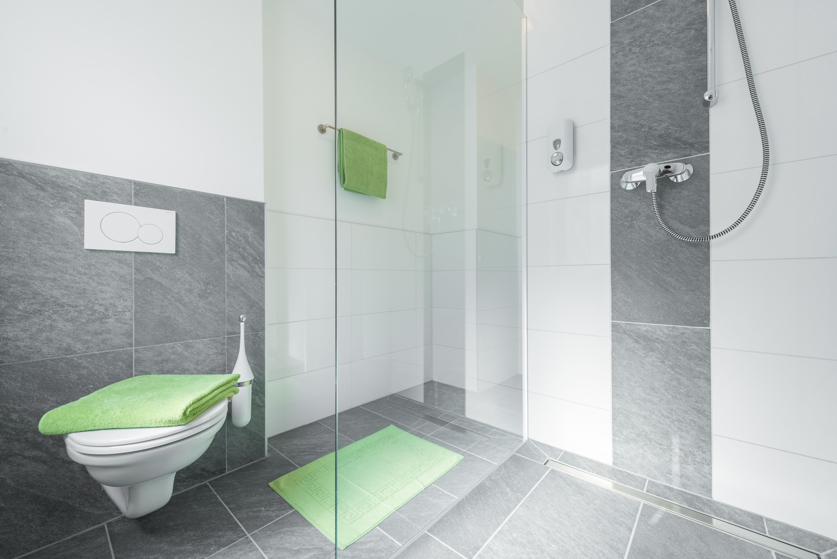 Dusche, Haartrockner, Handtücher