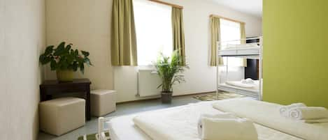 Blackout curtains, free cots/infant beds, rollaway beds, free WiFi