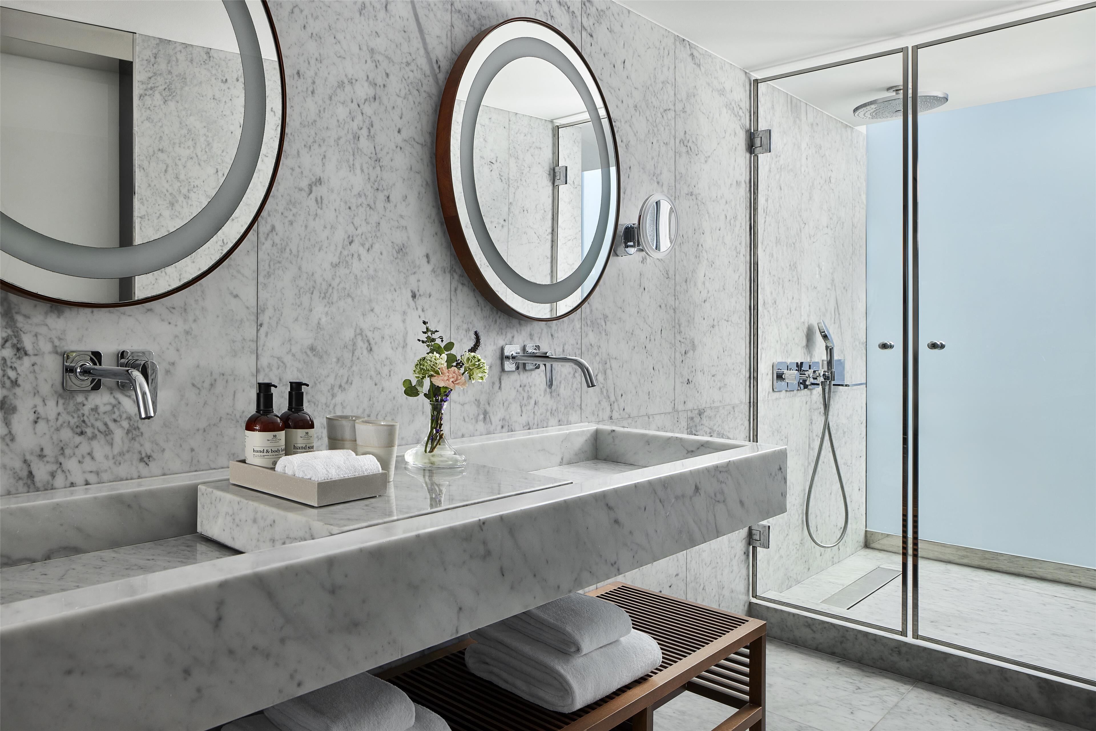 shower, rainfall showerhead, eco-friendly toiletries, hair dryer