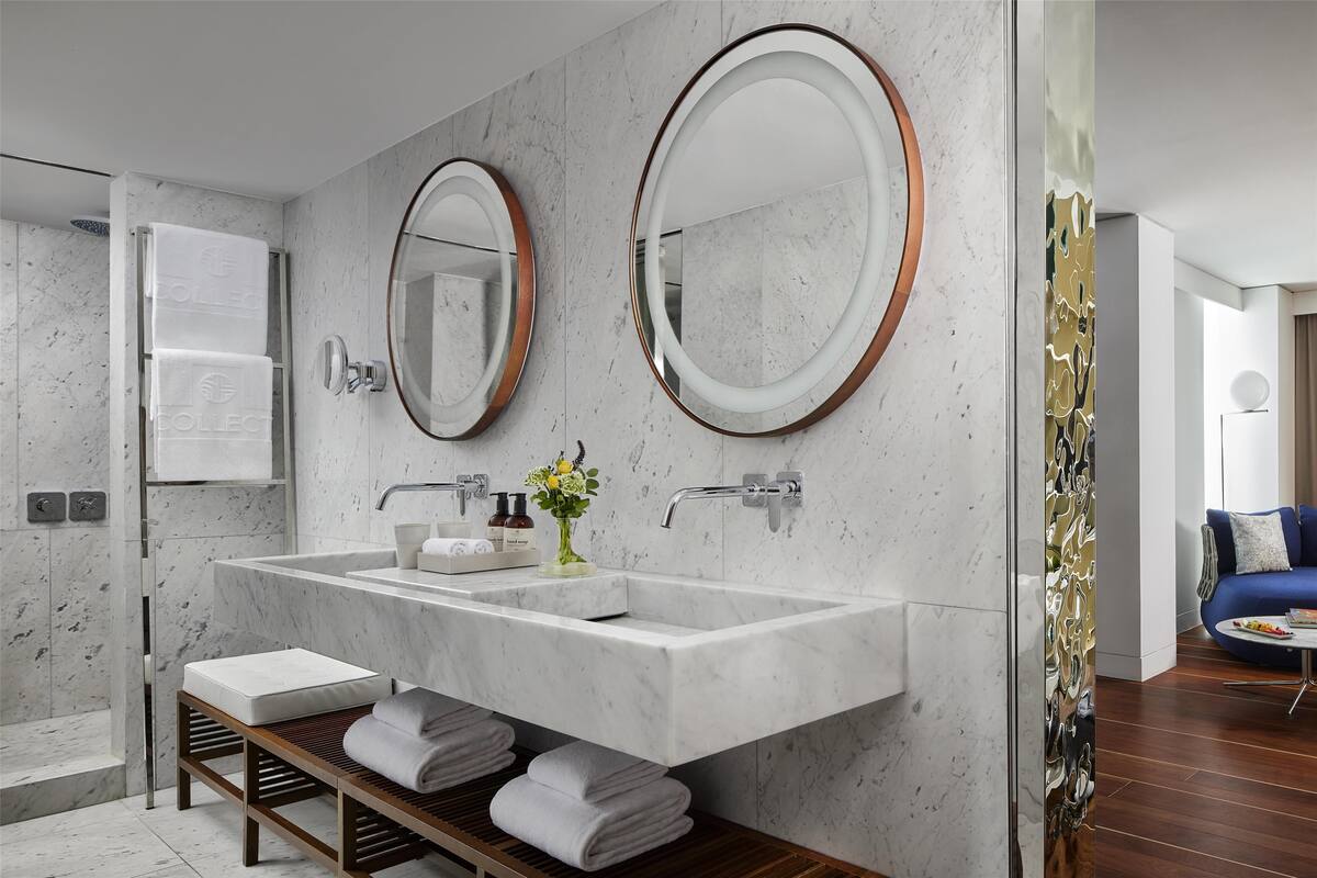 shower, rainfall showerhead, eco-friendly toiletries, hair dryer