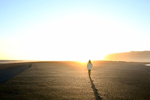 Playa privada, arena negra