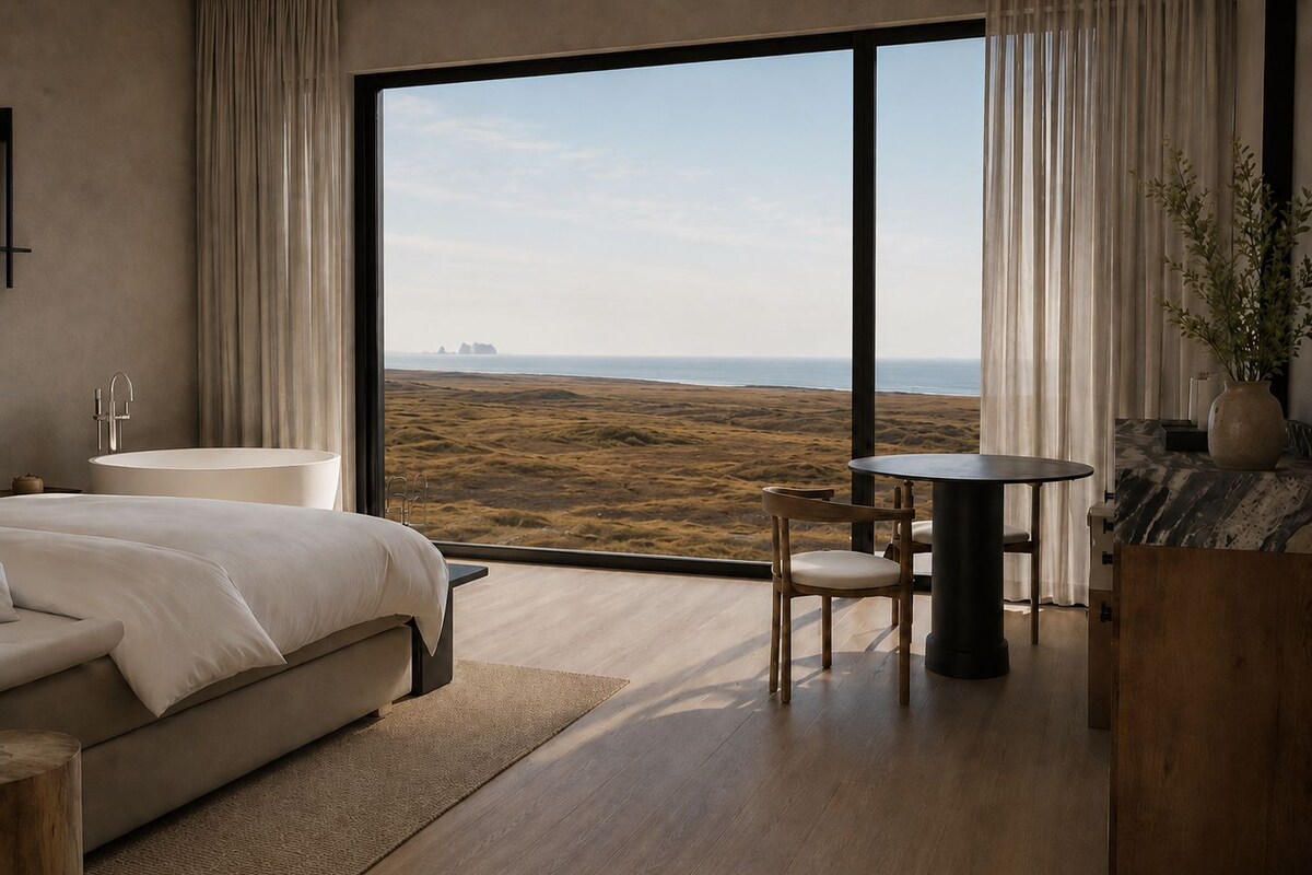 Premium King Room with Ocean View | Minibar, in-room safe, desk, laptop workspace