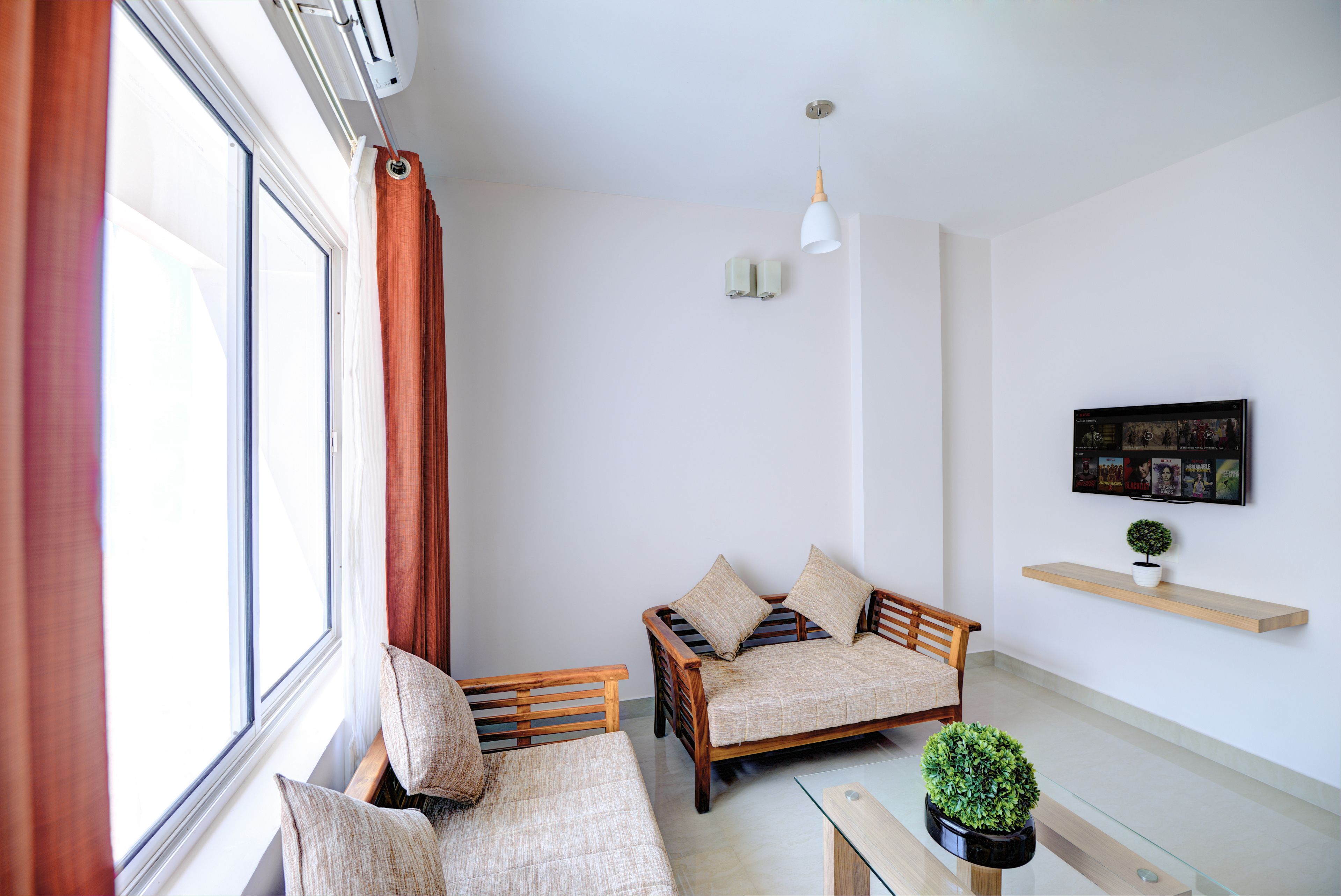 superior room, 1 king bed, 2 bathrooms | living area | 32-inch led tv with cable channels, tv, fireplace