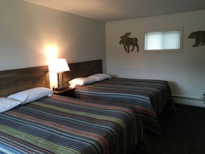 Standard Room, 2 Queen Beds, Refrigerator & Microwave (Room 11) | Laptop workspace, blackout drapes, free WiFi, bed sheets - Three Lakes Motel (Michigamme)