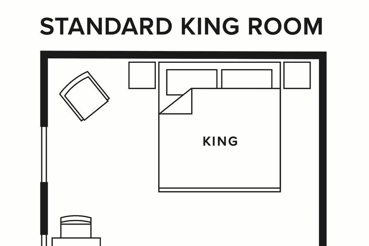 Habitació doble estàndard, 1 llit de matrimoni gran, s'admeten animals de companyia, planta baixa | Plànol de la planta