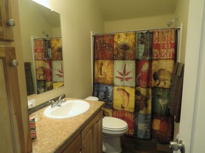 Badkar/dusch, hårtork, handdukar och tvål