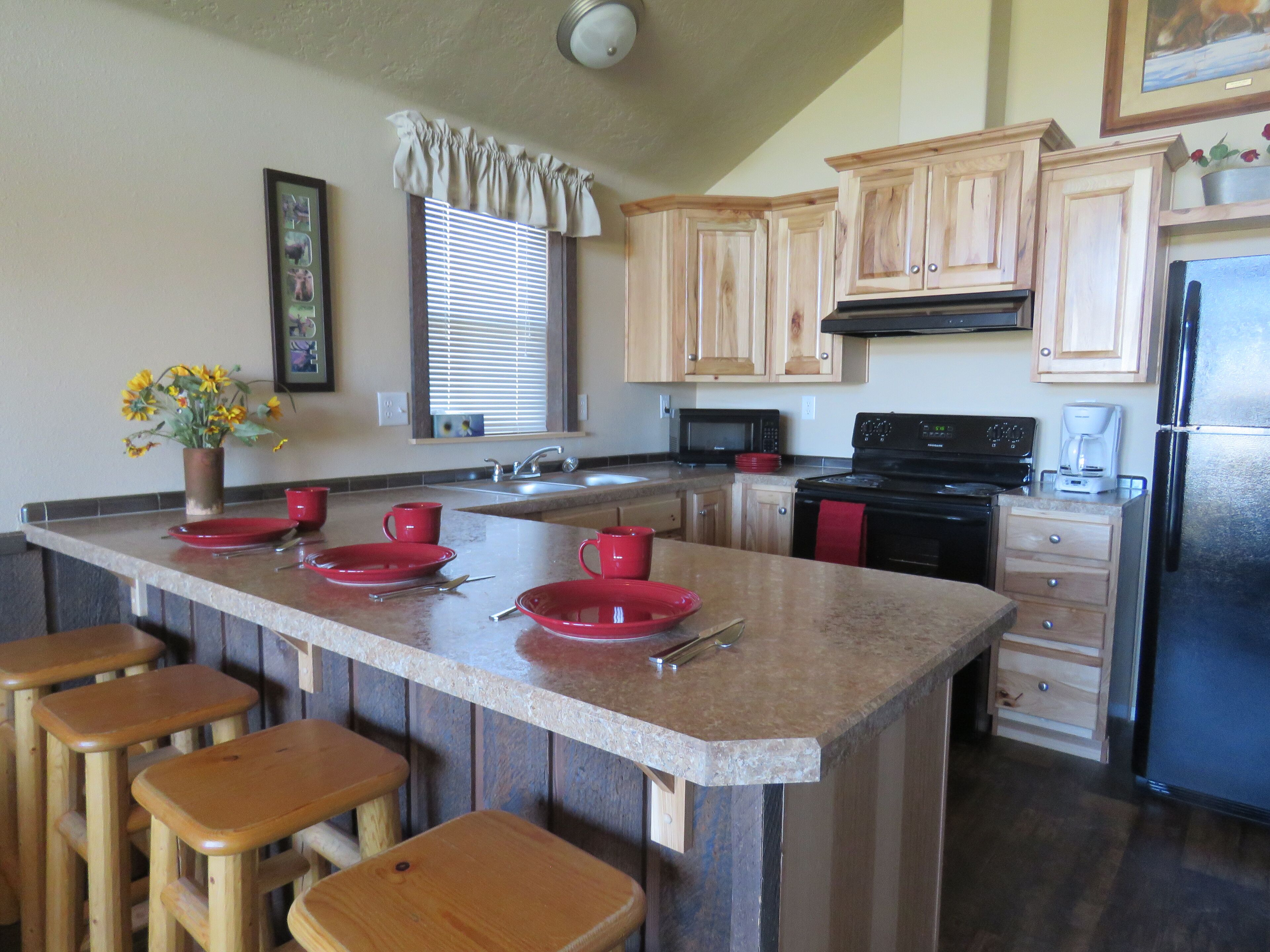 Jääkaappi, mikroaaltouuni, uuni, liesi