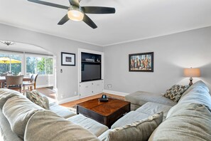 Smart TV, fireplace, printers