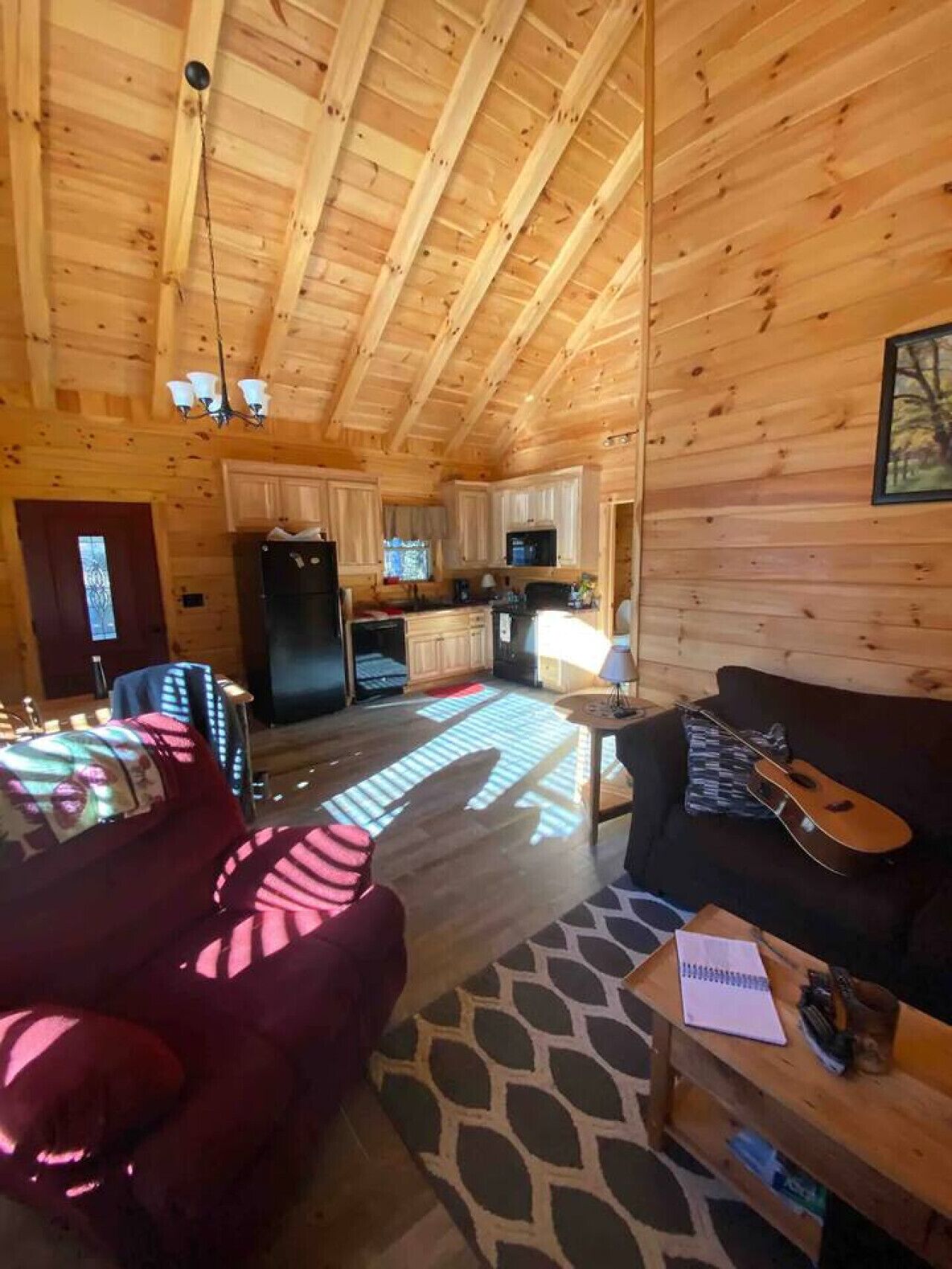 电视、壁炉、DVD 播放器